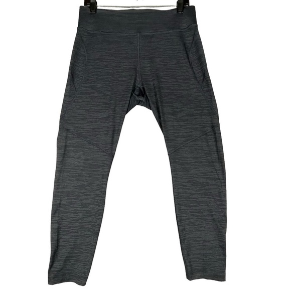 Outdoor Voices Dark Gray Space Dye Warm Up Cropped Leggings XL Athletic Workout - Picture 1 of 16